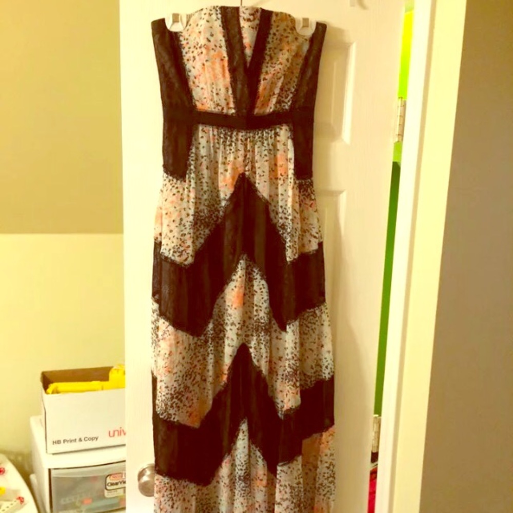 BCBG Elle Strapless Maxi Dress